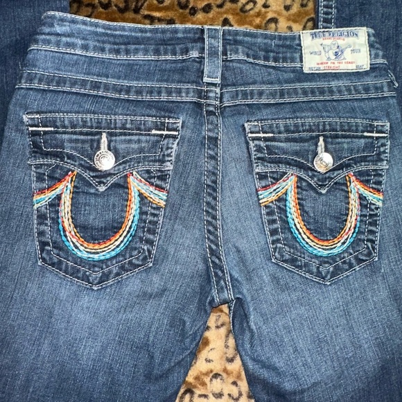True Religion Rainbow Stitch Straight Jeans – Women’s Size 27 - Picture 10 of 12